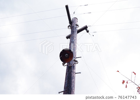 Utility poles in the Historical Village of Hokkaido 76147743