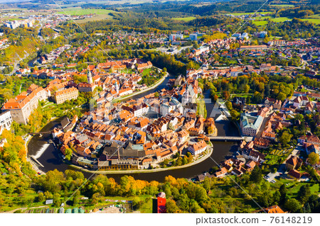 Aerial view of Cesky Krumlov Aerial view of Cesky Krumlov 76148219