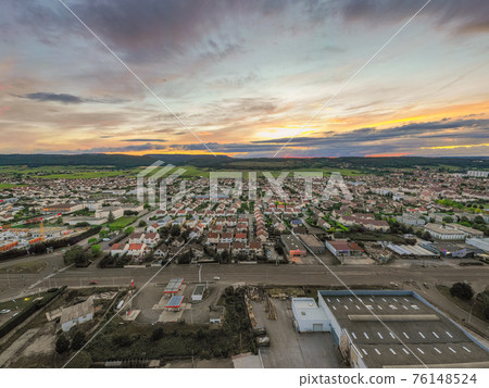 Aerial townscape view of Dijon city in Burgundy, France 76148524