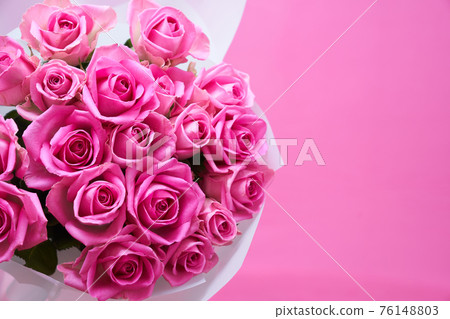 Background of beautiful pink roses with copy space 76148803