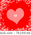 Illustration red background with hearts 76149146