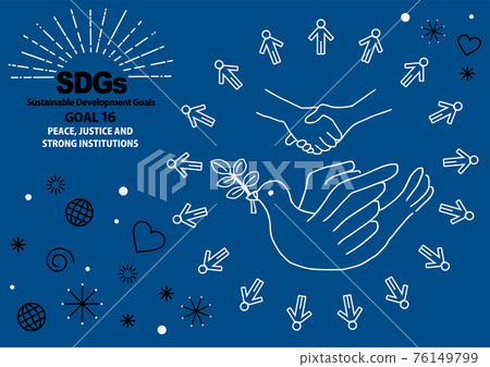 Designated color simple line art for SDGs GOAL16 76149799