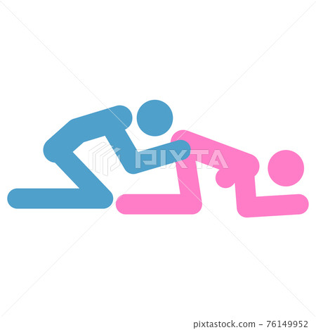 Kamasutra, sketchy poses for making love. Yin and Yang, man and woman love each other. Kamasutra, the art of love. 76149952