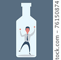 Alcoholism. Conceptual illustration for alcoholism. 76150874