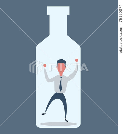 Alcoholism. Conceptual illustration for alcoholism. 76150874