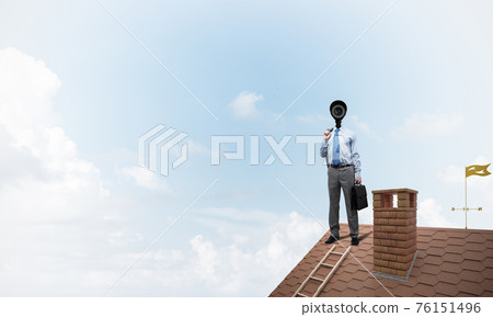 Concept of home security and privacy protection with camera head Concept of home security and privacy protection with camera head 76151496