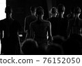 Fashion Show, Catwalk Runway Event, Fashion Week themed photograph. Models walking fashion show finale. 76152050