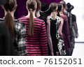 Fashion Show, Catwalk Runway Event, Fashion Week themed photograph. Models walking fashion show finale. 76152051