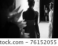 Fashion Show, Catwalk Runway Event, Fashion Week themed photograph. Models walking fashion show finale. 76152055