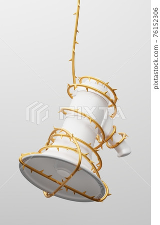 White Megaphone with golden wiggle vine thorn 3D rendering, Protest against Elite dictatorship threaten censored press concept poster and social banner vertical design background with copy space White Megaphone with golden wiggle vine thorn 3D rendering, Protest against Elite dictatorship threaten censored press concept poster and social banner vertical design background with copy space 76152306
