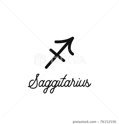 Zodiac sign traditional symbol, hand drawn with signature. Magical ancient mystical symbol 76152556
