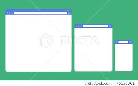 Flat blank browser windows for different devices 76153361