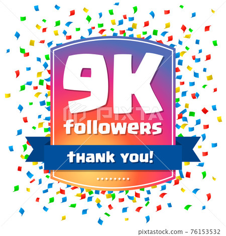 9000 followers Thank you design card 9000 followers Thank you design card 76153532