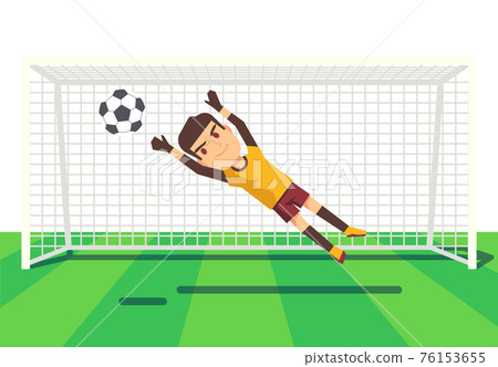 Soccer goalkeeper catching a ball illustration 76153655