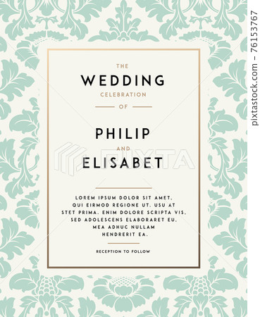 Vintage Wedding Invitation Template 76153767