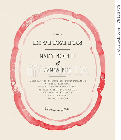 Wedding invitation with watercolor frame 76153778