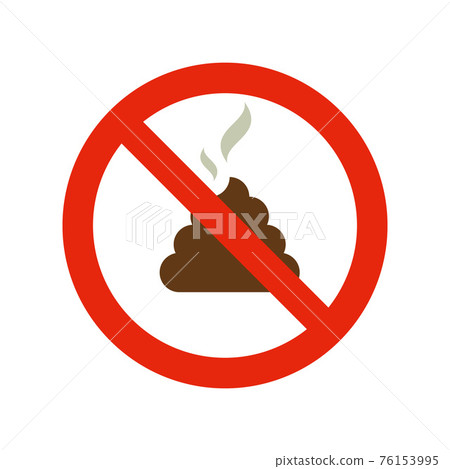 Sign of Walking of Pets is Prohibited. No pooping vector symbol 76153995