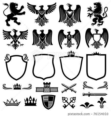 Family coat of arms elements for heraldic royal... - Stock Illustration ...