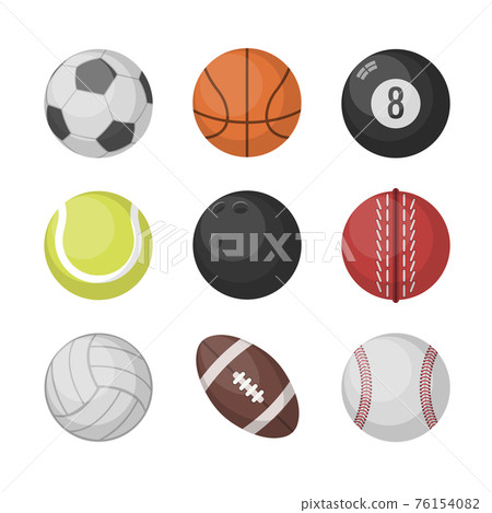 Sports balls set. basketball, soccer, tennis, football, baseball, bowling, golf, volleyball Sports balls set. basketball, soccer, tennis, football, baseball, bowling, golf, volleyball 76154082