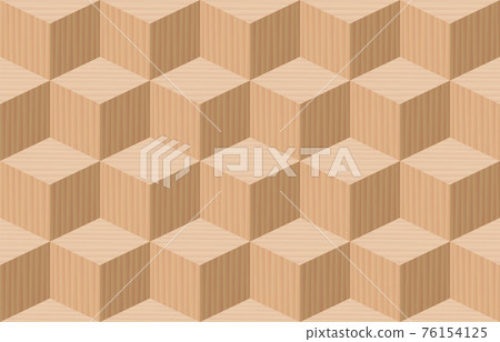 Cube pattern. Three dimensional wooden cubes, seamless parquetry textured background. Vector illustration. Cube pattern. Three dimensional wooden cubes, seamless parquetry textured background. Vector illustration. 76154125