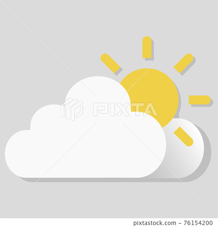 Isolated vector object weather icon Sunny, partly cloudy Isolated vector object weather icon Sunny, partly cloudy 76154200