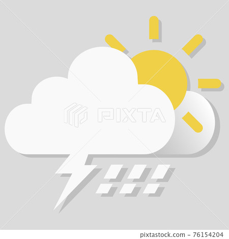 Isolated vector object weather icon lighting cloudy rain and sun Isolated vector object weather icon lighting cloudy rain and sun 76154204
