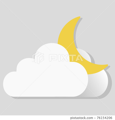 Isolated vector object weather icon cloud and moon 76154206