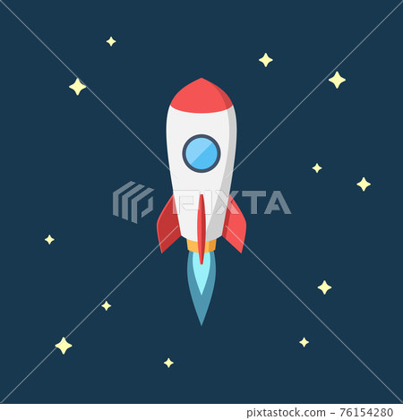 Simple Flying rocket, spaceship 76154280