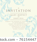 Invitation with a rich background in Renaissance style. Template framework Wedding invitations or announcements with vintage background artwork. Ornate damask background 76154447