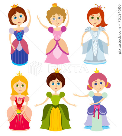 Little cute princesses show kids bride girl fashion illustration Little cute princesses show kids bride girl fashion illustration 76154500