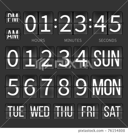 Airport timer counter, digital clock, flip calendar 76154808