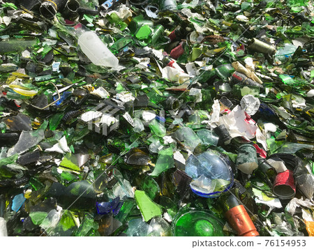 Recycled garbage green in crushed glass bottles Recycled garbage green in crushed glass bottles 76154953