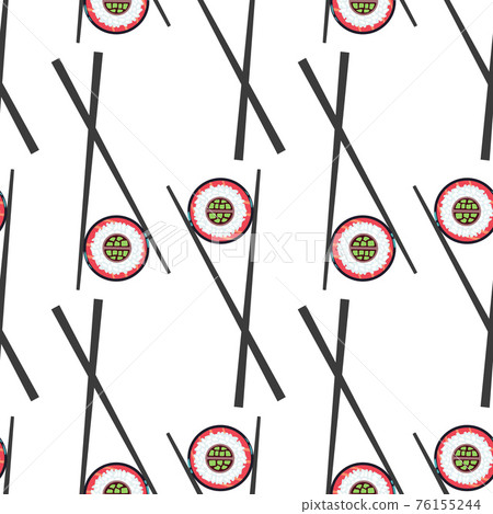 Sushi and chopsticks seamless pattern 76155244