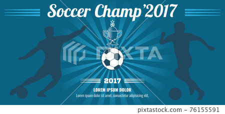Blue horizontal football, soccer poster template Blue horizontal football, soccer poster template 76155591