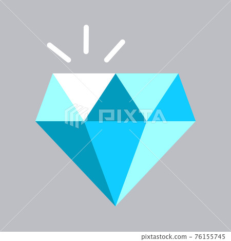 Shining blue diamond icon 76155745