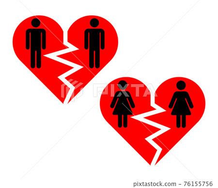 Broken heart gay pairs icons 76155756