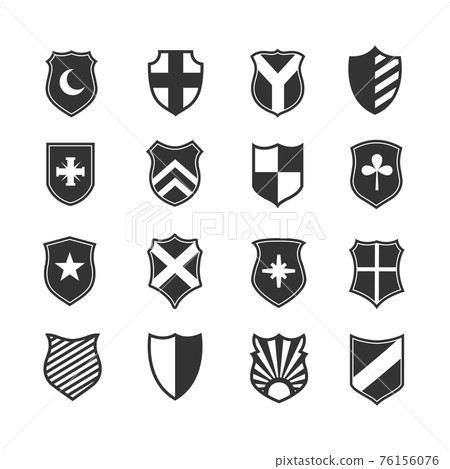Protection shield icons 76156076