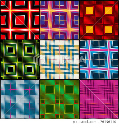 Classic tartan, british traditional stripe, plaid seamless patterns set Classic tartan, british traditional stripe, plaid seamless patterns set 76156110