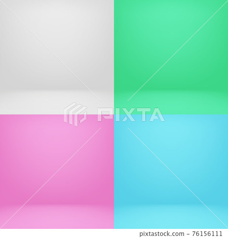 Empty white and color 3d studio room photo backgrounds set Empty white and color 3d studio room photo backgrounds set 76156111