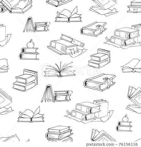 Doodle library book seamless pattern background Doodle library book seamless pattern background 76156116