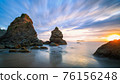 Sunset at a Rocky Beach, Northern California Coast 76156248