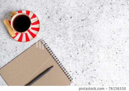 Coffee in a cup, cookies and notepad Coffee in a cup, cookies and notepad 76156338