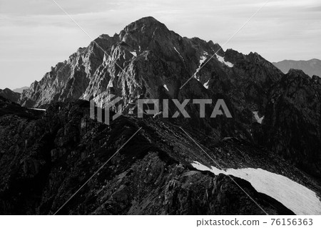 View of Mt. Tsurugi main peak from Mt. Tsurugi (monochrome version) View of Mt. Tsurugi main peak from Mt. Tsurugi (monochrome version) 76156363