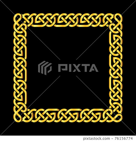 Square golden celtic knots frame 76156774