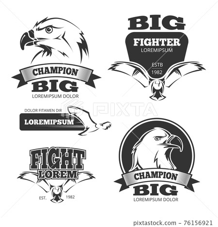 Military eagle heraldry labels, logos, emblems 76156921