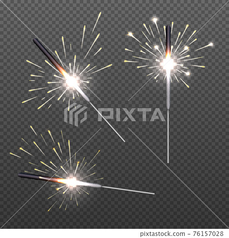 Closeup isolated sparkler shine bengal lights for holiday decor 76157028