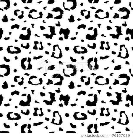 Wild leopard skin black and white seamless pattern for africa style fabric, safari decoration 76157029