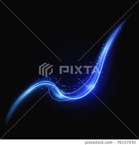 Magic futuristic blue lamp light effect. wave 76157030