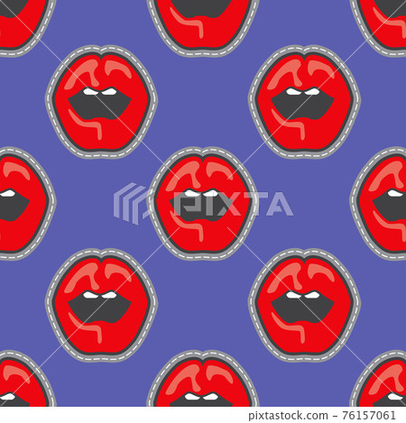 Bright lips patch seamless pattern Bright lips patch seamless pattern 76157061