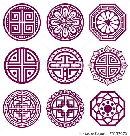 Korean ornament, asian traditional symbols, bathroom pattern Korean ornament, asian traditional symbols, bathroom pattern 76157070